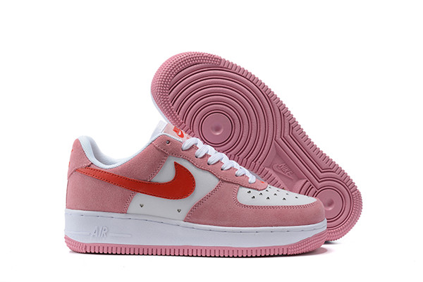 Women's Air Force 1 Low Top White/Pink Shoes 082